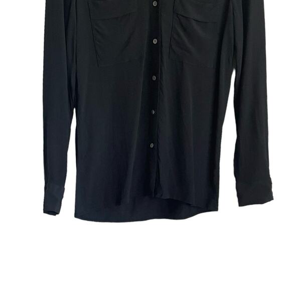 Club Monaco Silk Blend Button Top S Mixed Media Whimsygot Witchy Dark Romantic - Picture 8 of 10